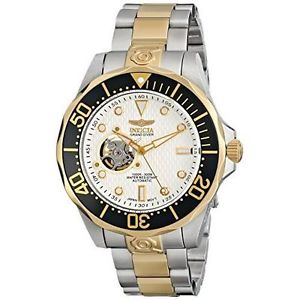 Invicta Men's 13704 Grand Diver Automatic White Textured Dial Two Tone Stainless