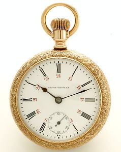 SETH THOMAS MAIDEN LANE RAILROAD POCKET WATCH 18 SIZE 25 JEWEL 24 HR DIAL CA1891