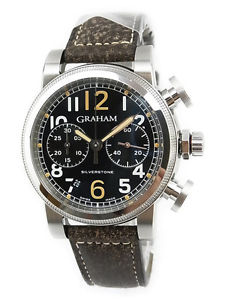 GRAHAM Silverstone Vintage 44 Chronograph Automatic Date Watch 2SABS.B05A w/Box