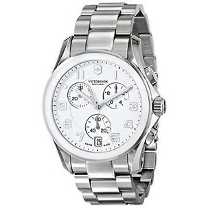 Victorinox Swiss Army Unisex 241538 Silver Chrono Classic with Ceramic Bezel Wat