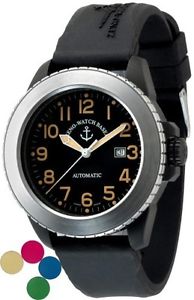 Zeno-Watch Herrenuhr - Jumbo Biker Automatic black&stainless - 6412-bk1-a15