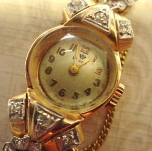 Very RARE vintage LeRoy 18k solid gold/diamond Ladies watch
