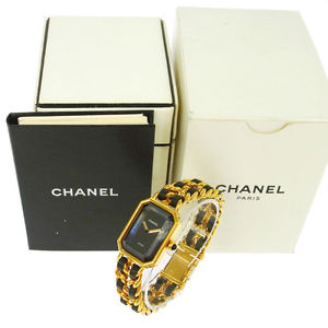 Authentic CHANEL Vintage Premiere Wristwatch Gold Quartz Swiss Made #L V05278