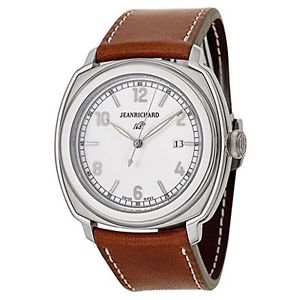 Jeanrichard 60320-11-151-HDP0 Mens White Dial Automatic Watch with Leather Strap