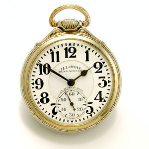 23 JEWEL 16 SIZE 60 HOUR ILLINOIS BUNN SPECIAL RAILROAD POCKET WATCH CA1929