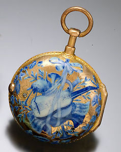 Antique J Baptiste Baillon 20K Quarter-Hour Repeating Enamel Verge Fusee CA1751