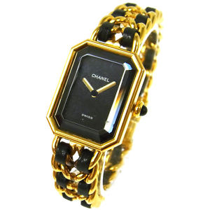 Authentic CHANEL Vintage Premiere Wristwatch Gold Quartz Swiss Made #L AK08912