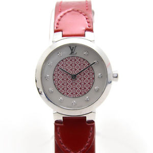 Authentic LOUIS VUITTON Stainless Steel 11PD Monogram Watch Q1J000 from Japan