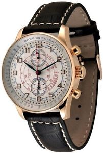 Zeno-Watch Herrenuhr - X-Large Retro Chronograph Pulsometer gold plated - P557BV