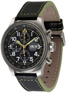 Zeno-Watch Herrenuhr - OS Pilot Minute bezel ring Chrono Day-Date - 8557TVDD-7-a