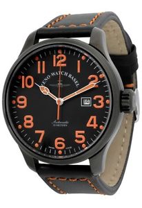 Zeno-Watch Herrenuhr - OS Pilot Pilot black&orange - 8554-bk-a15