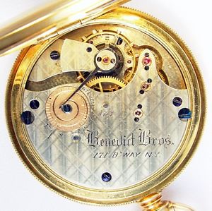 JP STEVENS RARE ORIGINAL MODEL SERIAL #107 18K GOLD POCKET WATCH