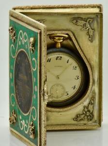 MUSEUM Templar/Masonic Memento Mori Skull&Snake 18k gold Juvenia watch&book box