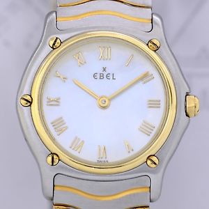Ebel Classic Wave Date Lady Stahl 18K Gold Mother of Pearl Luxus