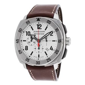 Jeanrichard Aeroscope 60650-21G711-HDEA Mens White Dial Watch with Leather Strap