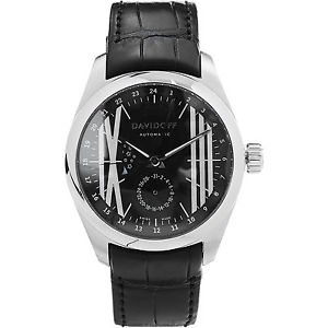 Women Davidoff Black Leather Strap Chronograph Watch RRP £4260.00 BNIB