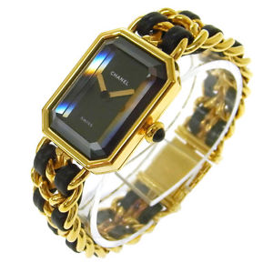 Authentic CHANEL Vintage Premiere Wristwatch Gold Quartz Swiss Made #M A22034