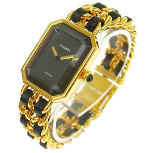Authentic CHANEL Vintage Premiere Wristwatch Gold Quartz Swiss Made #S G02585