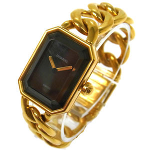 Authentic CHANEL Vintage Premiere Wristwatch Gold 750 K18 Quartz #M V14827