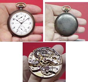 ## Antique Chronograph Pocket Watch, Ulysse Nardin, 15S, SW/SS, Signed Case