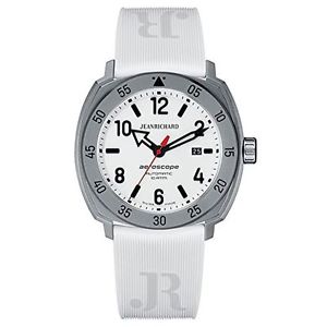 Jeanrichard 60660-21G751-FK7A Mens White Dial Automatic Watch with Rubber Strap