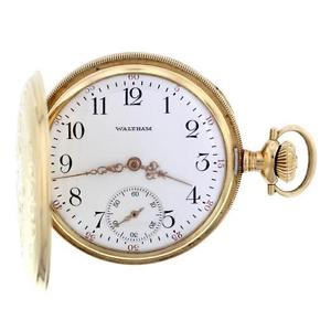 A.W.W.CO. WALTHAM POCKET WATCH 14K SOLID GOLD 1908's