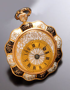 Phenomenal Victorian 18K Gold Enamel Pie Crust Case Ladies Pocket Watch CA1870