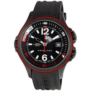Hamilton Khaki Navy H77585335 Mens Black Dial Analog Automatic Watch