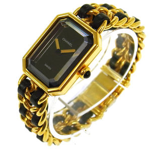 Authentic CHANEL Vintage Premiere Wristwatch Gold Quartz Swiss Made #M V05302