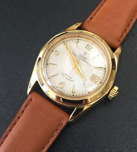 VINTAGE Rolex Gold TUDOR PRINCE OYSTER DATE 31 AUTOMATIC PATINA DIAL WATCH