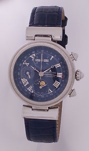 Blauer Mondphasen Chronograph Jacques Lemans 1-1217 mit ETA 7751, für Sammler