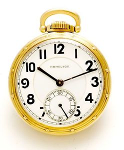 Hamilton 950E Railroad Pocket Watch Vintage CA1936 - 23 Jewel Movt, 16 Size Case