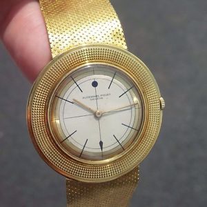 Vintage Audemars Piguet 5093 Art Deco 60s Ultra Rare Tri  Color Sector Dial 18k