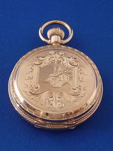 14k  Yellow Gold Elgin Pendant Watch Excellent Condition Rare