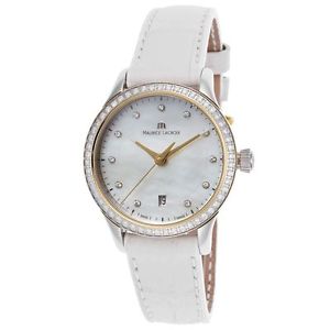 Maurice Lacroix LC1113-PVY21-170 Womens Mop Dial Watch with Leather Strap