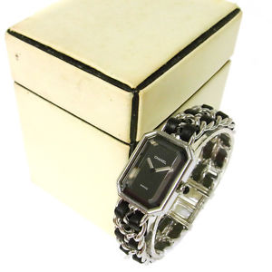 Authentic CHANEL Vintage Premiere Wristwatch Silver Quartz Swiss Made #L AK10063