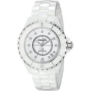 CHANEL UNISEX J12 38MM WHITE CERAMIC BAND & CASE AUTOMATIC ANALOG WATCH H1629