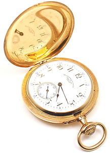 BEAUTIFUL RARE HENRY CAPT 18K YELLOW GOLD FINE CHRONOMATIC POCKET WATCH