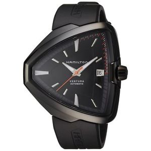 Hamilton H24585331 Mens Black Dial Analog Automatic Watch with Rubber Strap