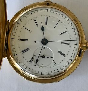 A very rare 18K full hunter jump second pocket watch by Edouard Perregaux