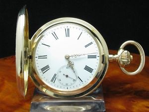 14kt 585 GOLD SPRUNGDECKEL SAVONETTE TASCHENUHR 58 mm