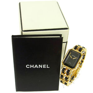 Authentic CHANEL Vintage Premiere Wristwatch Gold Quartz Swiss Made #M V05276