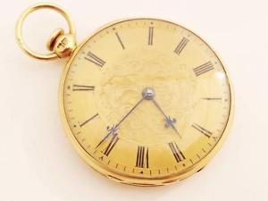 Very Rare Pull wind 18K Open Face Pocket Watch in Beautiful Condition 1840 N 196