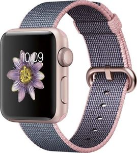 APPLE WATCH 38 MM SERIES 2 LIGHT PINK/MIDNIGHT BLUE NYLON WOVEN BAND. BAND ONLY!