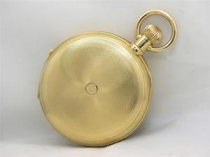 SPOTLESS 1870'S SOLID 18K EUROPEAN ULYSSE HUMBERT HUNTER 53MM MENS POCKET WATCH