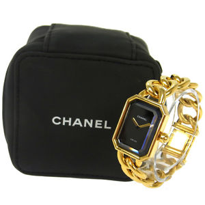 Authentic CHANEL Vintage Premiere Gold Chain Wristwatch 750 K18 Quartz V14234