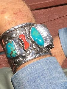 antique navaho bracelet with swiss watch