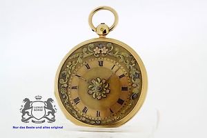JEAN MOILLIET Geneve Pocket Watch Spindel Onion Verge Fusee 18K Rose Gold (675)