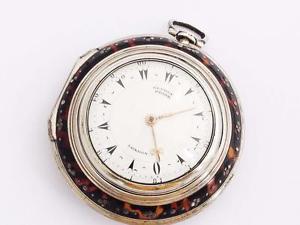 George prior Big Verge fusee Horn pair case pocket watch  No 185