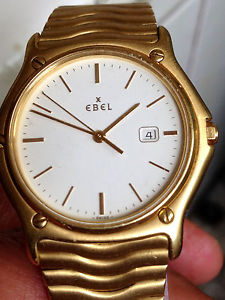 Ebel Sportwave Herren Armbanduhr Quarz - 18k - 750 Gelb Gold